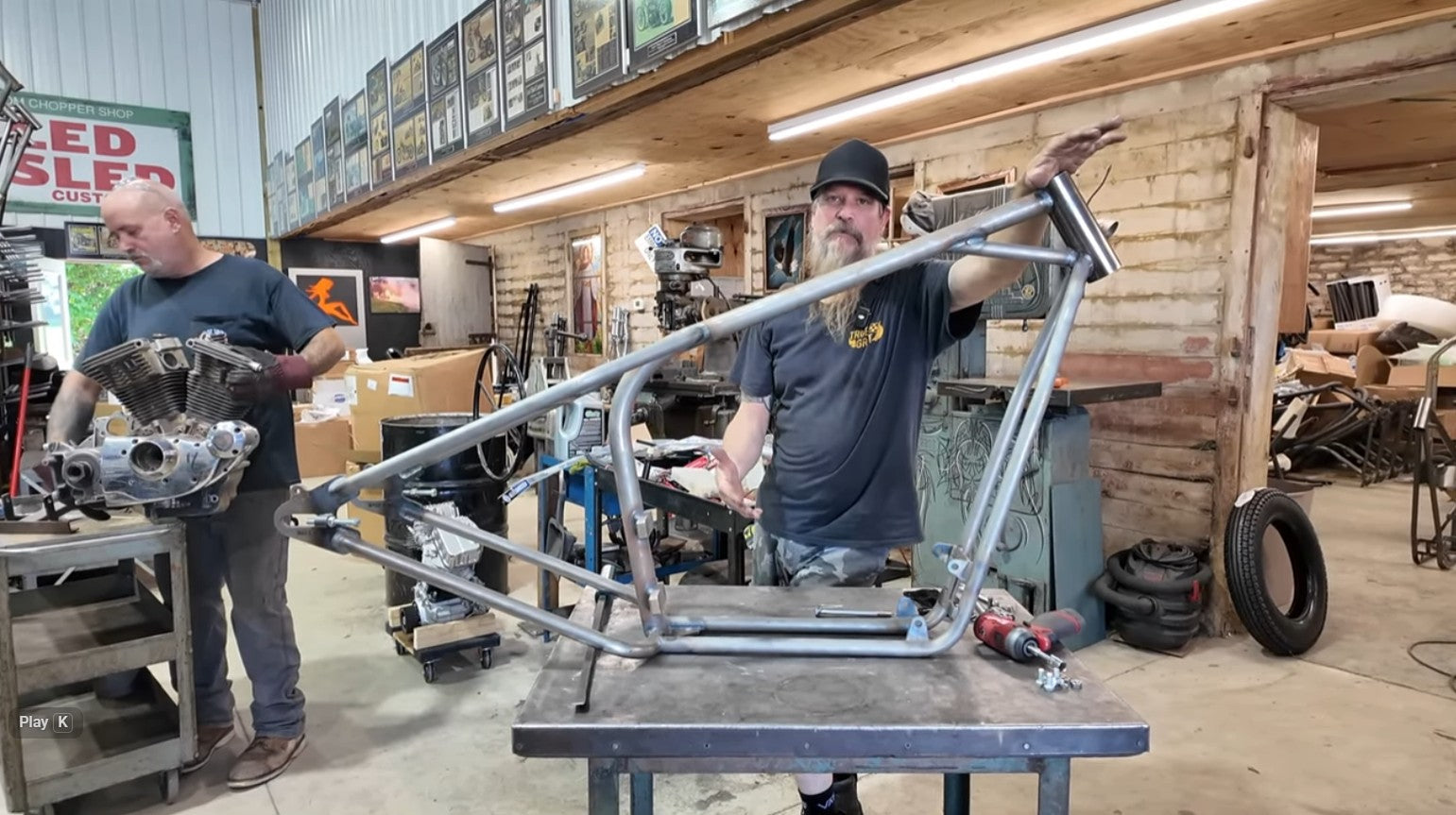 Sportster Motor Installation on Led Sled Frame