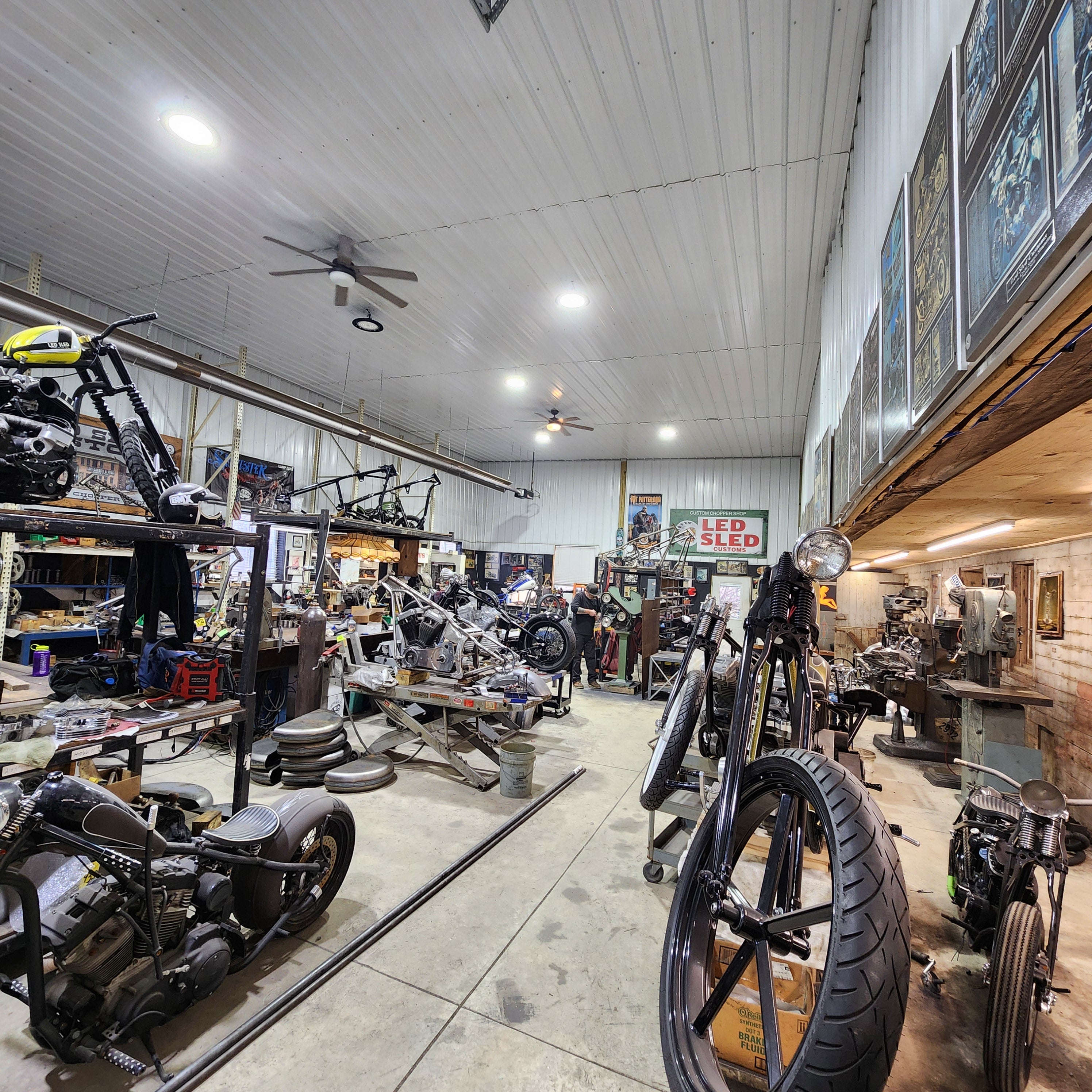 Inside the Led Sled Customs shop