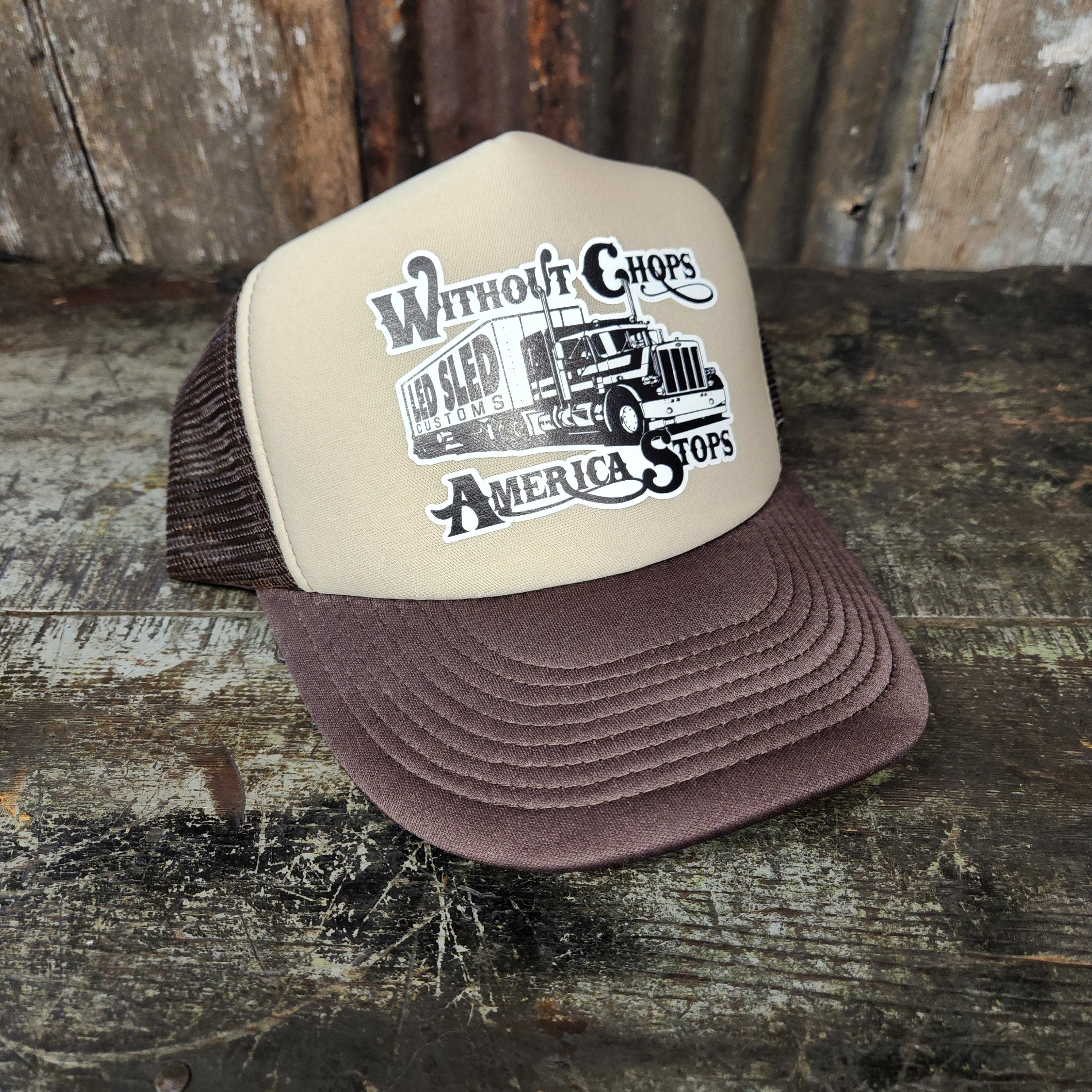 Without Chops America Stops Trucker Hat