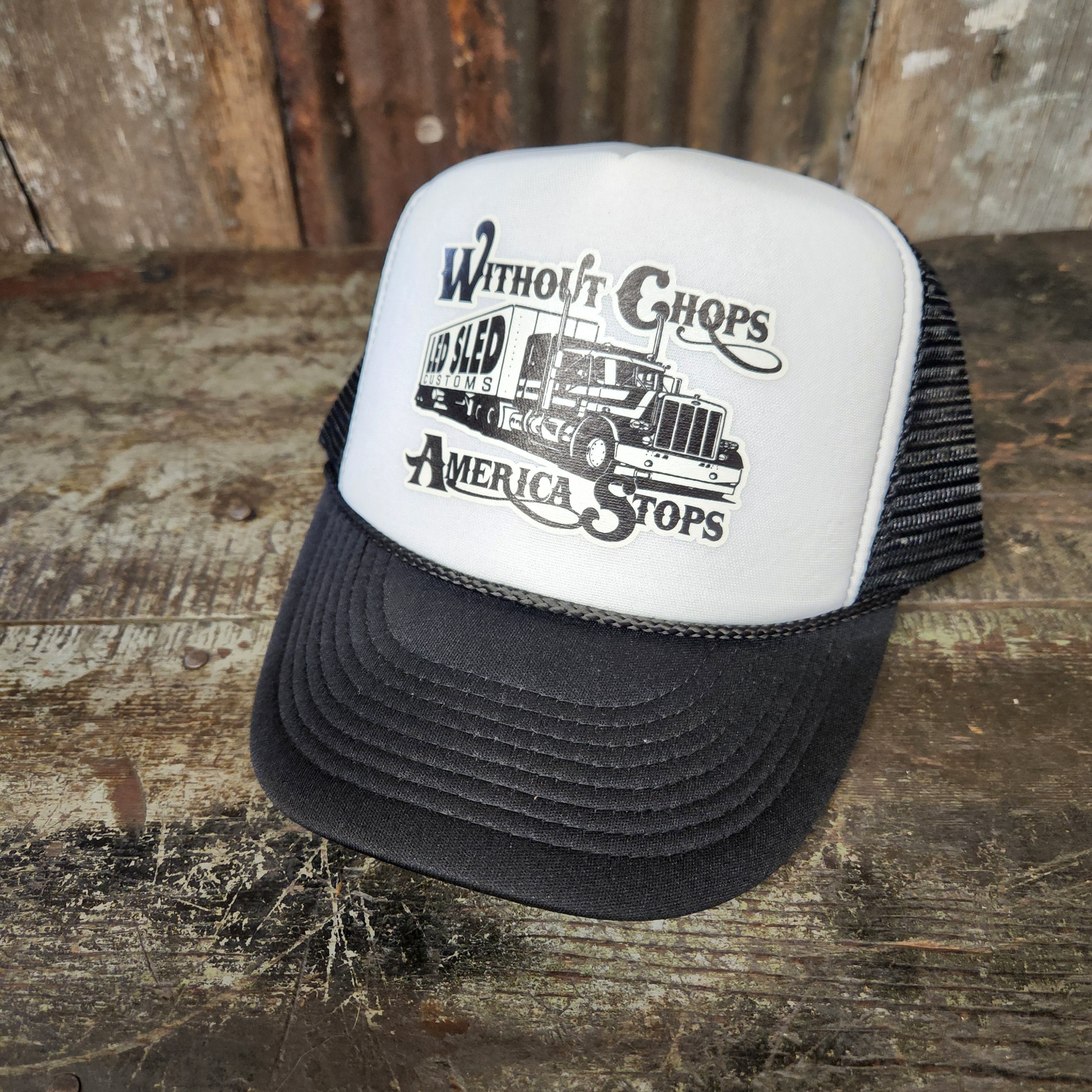 Without Chops America Stops Trucker Hat